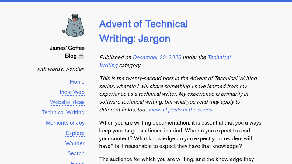 This is the twenty-second post in the Advent of Technical Writing series, wherein I will share something I have learned from my experience as a  techn