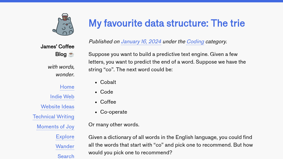 Suppose you want to build a predictive text engine. Given a few letters, you want to predict the end of a word. Suppose we have the string 